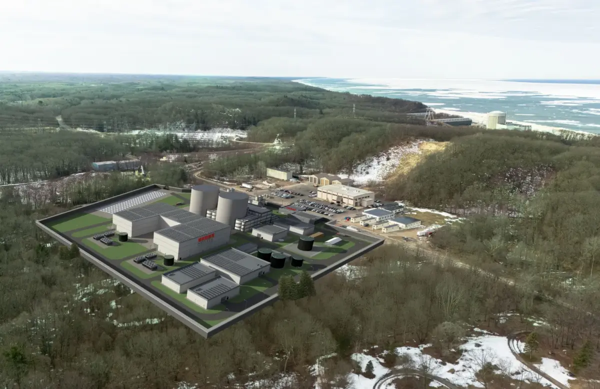 Holtec Government Services in Michigan was awarded $400 million by the U.S. Department of Energy to help pay for the development of a duel-unit small modular reactor plant at the company’s Palisades Energy site. (Holtec)