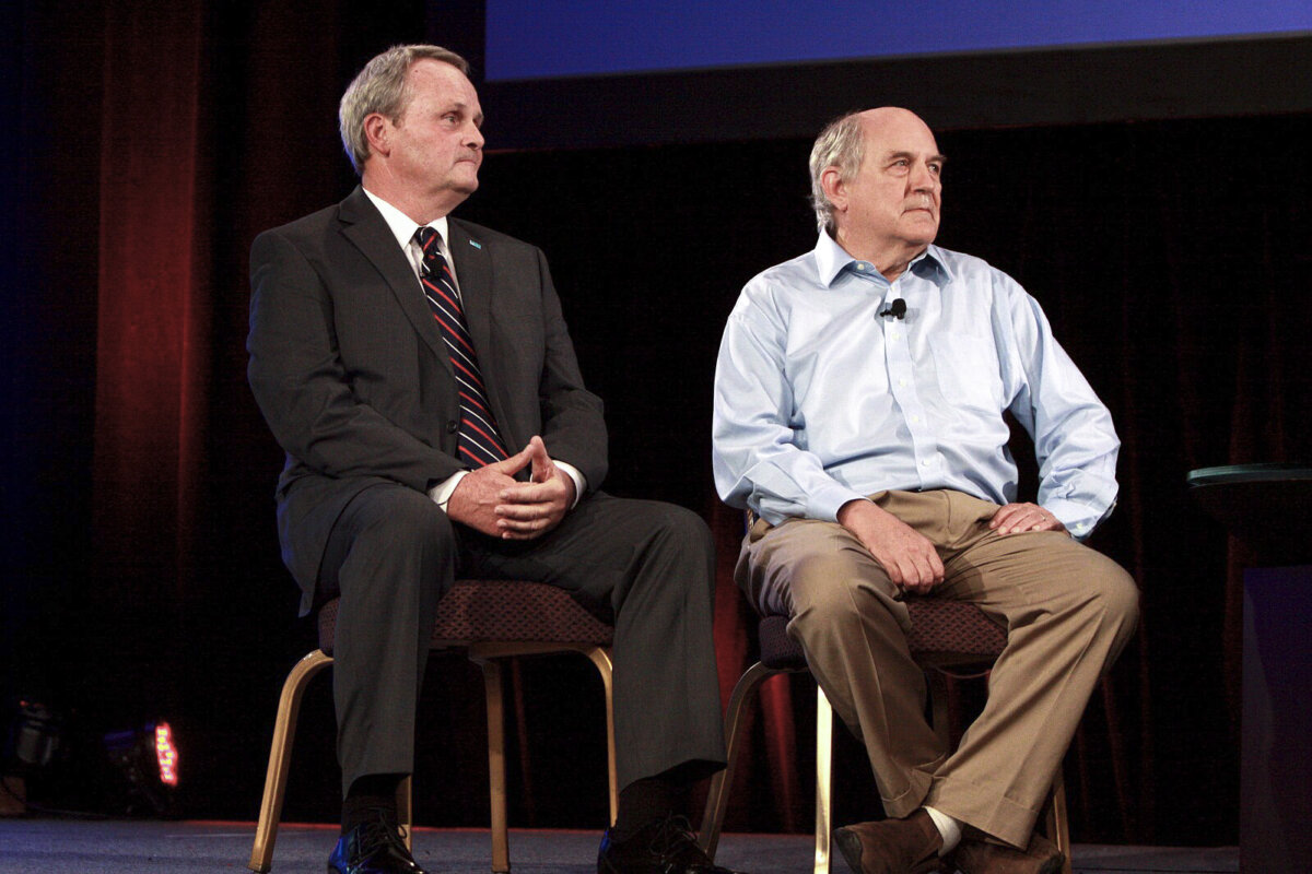 Lawrence Reed and Charles Murray (R) at the 2013 FreedomFest in Las Vegas, Nev. Gage Skidmore. (Public Domain)
