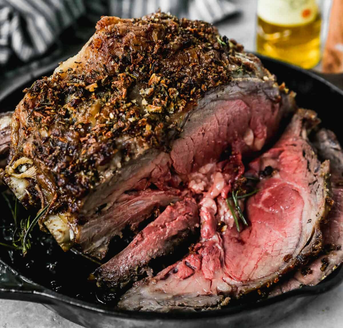 A slow roasted Prime Rib recipe, seasoned with garlic and herbs, with step by step instructions and tips for making perfect boneless or bone-in. (Lauren Allen)