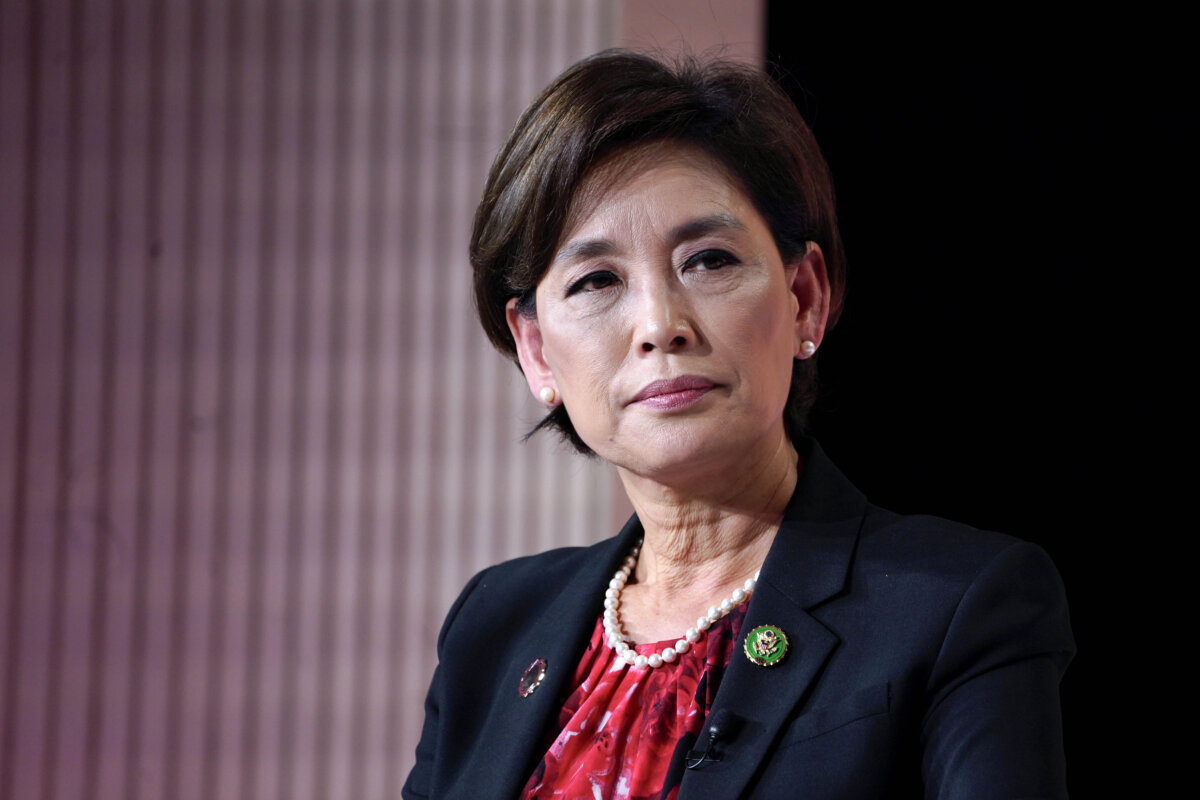 Rep. Young Kim (R-Calif.) speaks onstage during the 2023 Concordia Annual Summit at Sheraton New York in New York, on Sept. 18, 2023. (John Lamparski/Getty Images for Concordia Summit)