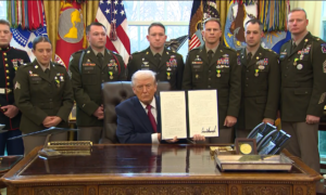 Trump Participates in a Mexican Border Defense Medal Presentation