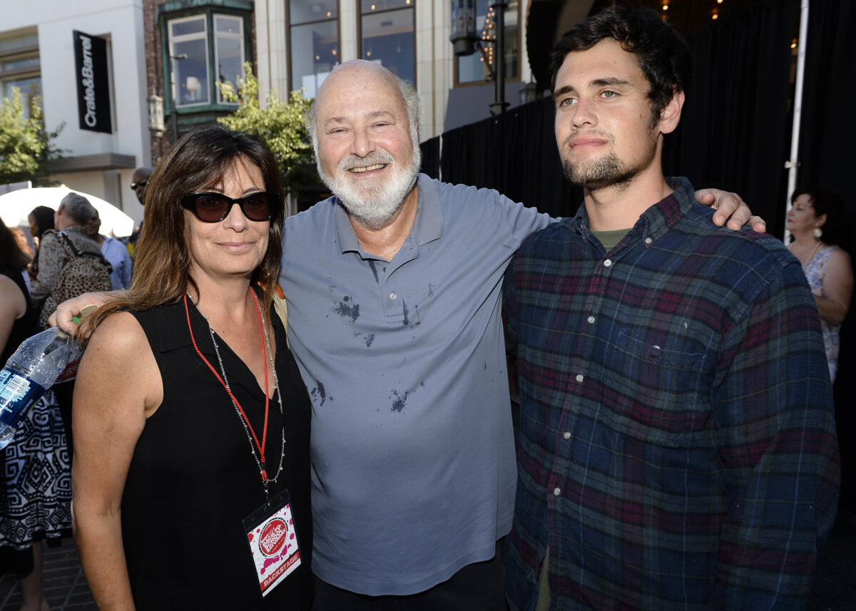 Actor/Producer/Director Rob Reiner (center) and wife Michele Singer (L) and son Nick Reiner (R) attend Teen Vogue's Back-to-School Saturday kick-off event at The Grove in Los Angeles, on Aug. 9, 2013. (Michael Buckner/Getty Images for Teen Vogue)