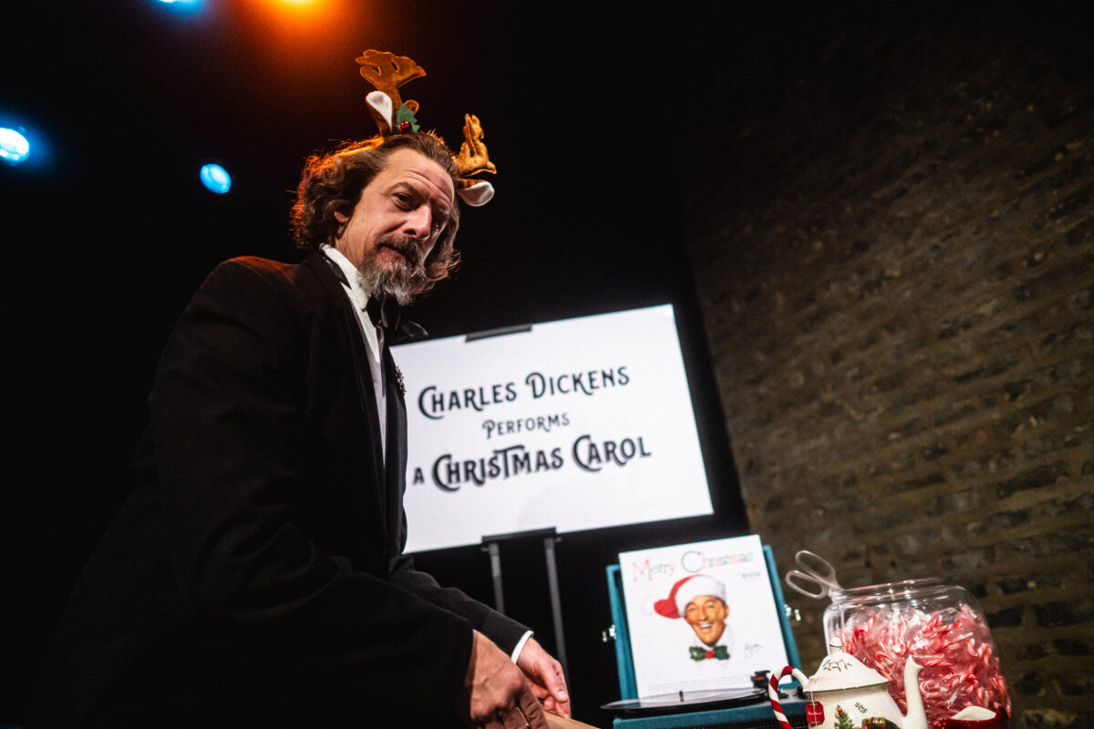 Blake Montgomery, creator and star of the one-man show, "Charles Dickens Begrudgingly Performs 'A Christmas Carol' Again" at the Theater Wit in Chicago. (Joe Mazza/Brave Luxe Inc.)