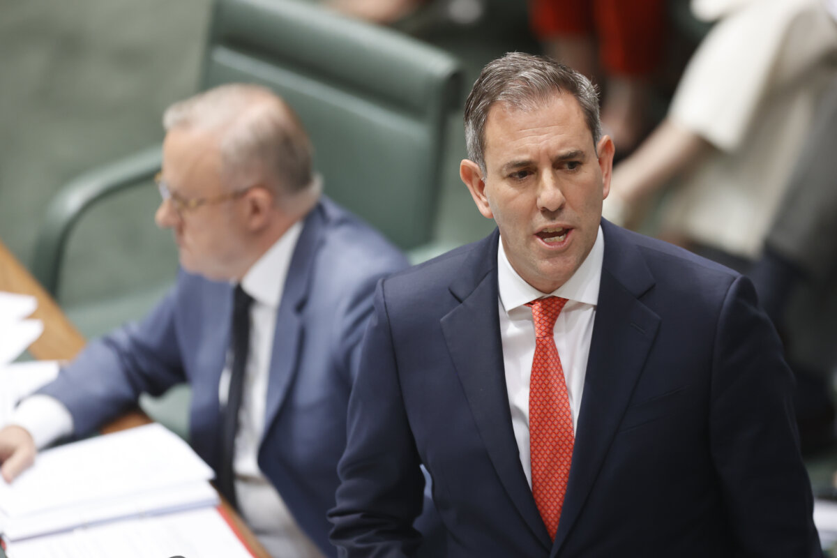 Treasurer Jim Chalmers speaks in Question Time in the House of Representatives in Canberra, Australia on Nov. 4, 2025. (Hilary Wardhaugh/Getty Images)