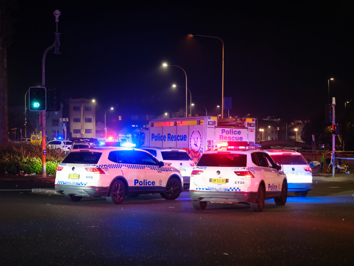 Police cars at at the scene of a mass shooting at Bondi Beach on Dec. 14, 2025 in Sydney, Australia. (George Chan/Getty Images)