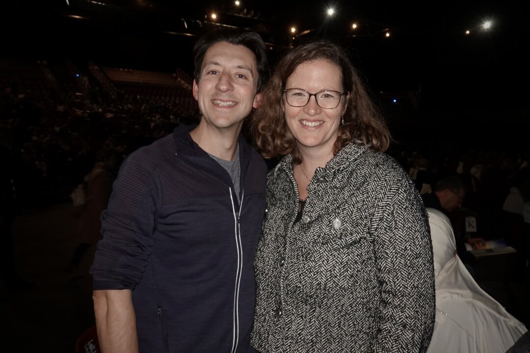 Edwin Borgatti and Claire De Lombaert enjoyed Shen Yun's evening performance at the Galaxie Amneville on Dec. 18, 2025. (Fan Yi/The Epoch Times)
