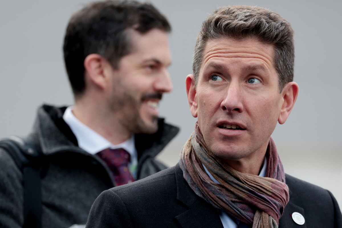 British Political Director at the Foreign, Commonwealth, and Development Office Christian Turner looks on as he leaves on the second day of the G7 foreign ministers' meeting in Fiuggi, Italy, on Nov. 26, 2024. (Remo Casilli/Reuters)