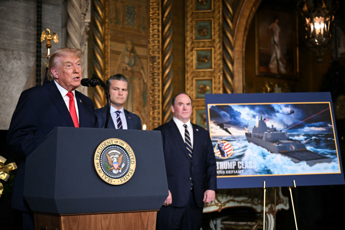 U.S. President Donald Trump addresses the nation from the Diplomatic Reception Room of the White House on Dec. 17, 2025. (Doug Mills/Pool/AFP via Getty Images)