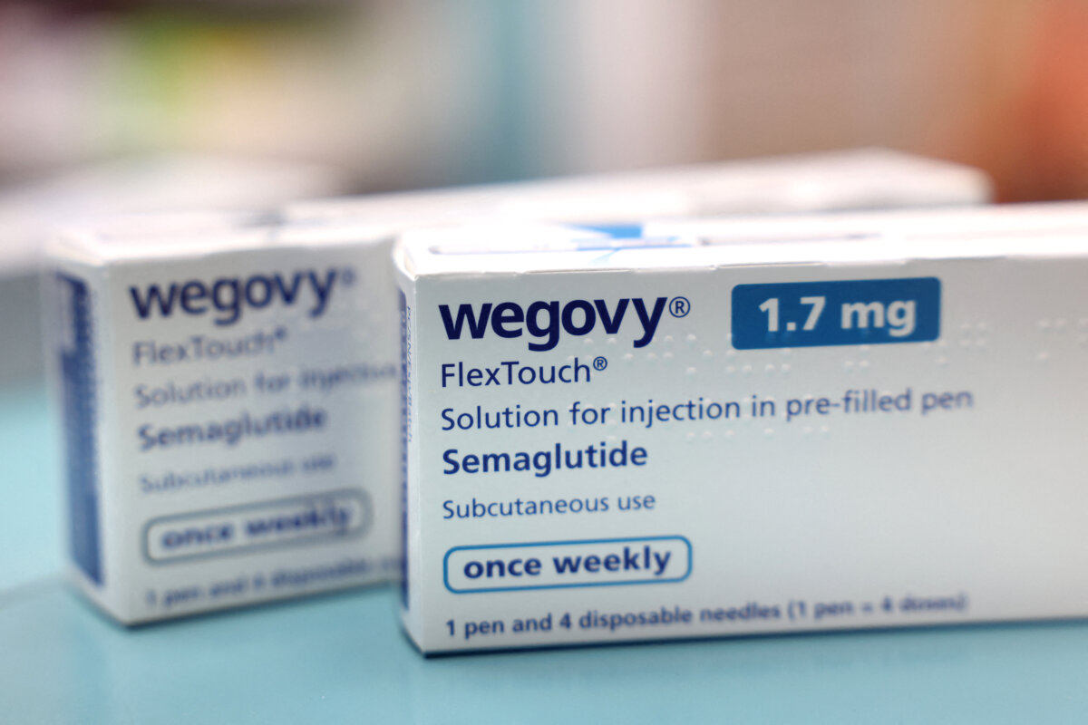 Boxes of Wegovy made by Novo Nordisk at a pharmacy in London, on March 8, 2024. (Hollie Adams/Reuters)