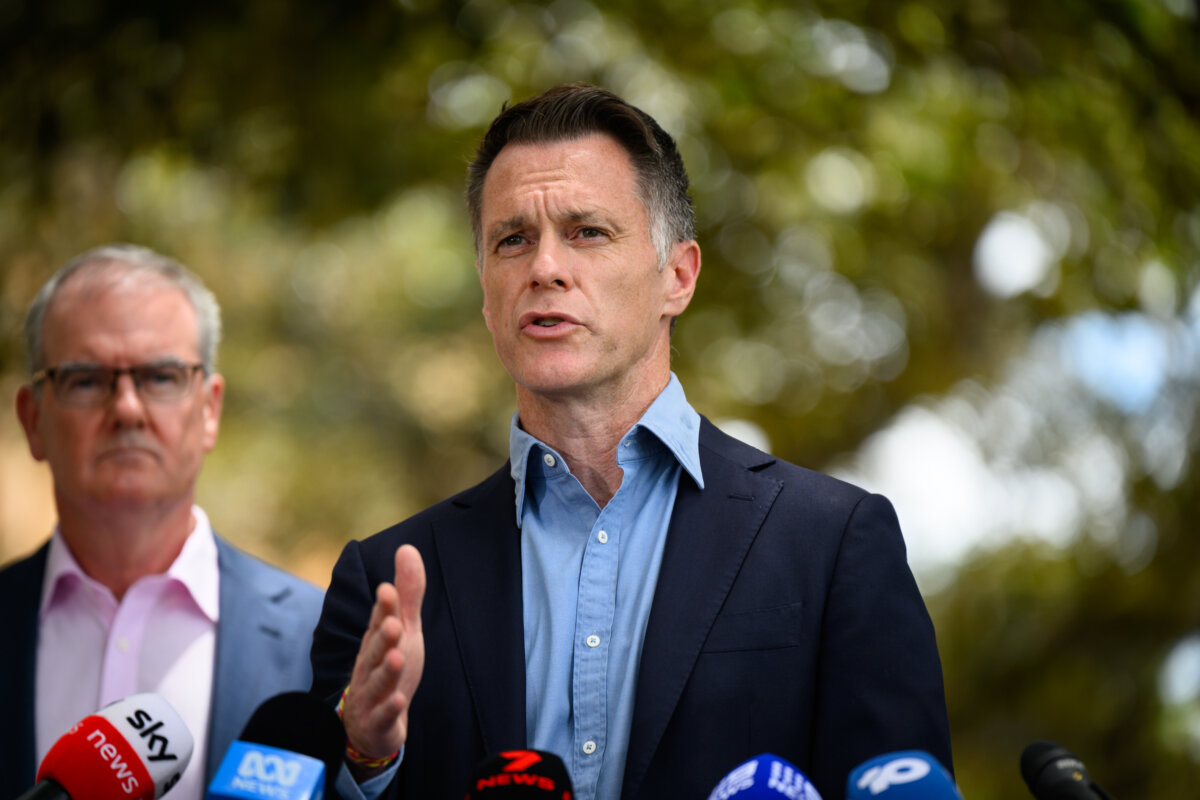NSW Premier Chris Minns addresses the media during a press conference in Sydney, Australia, on Dec. 20, 2025. (George Chan/Getty Images)