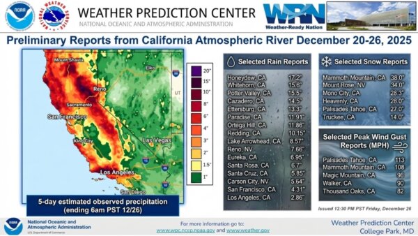 California Begins Assessments of Christmas Floods, Mudslides