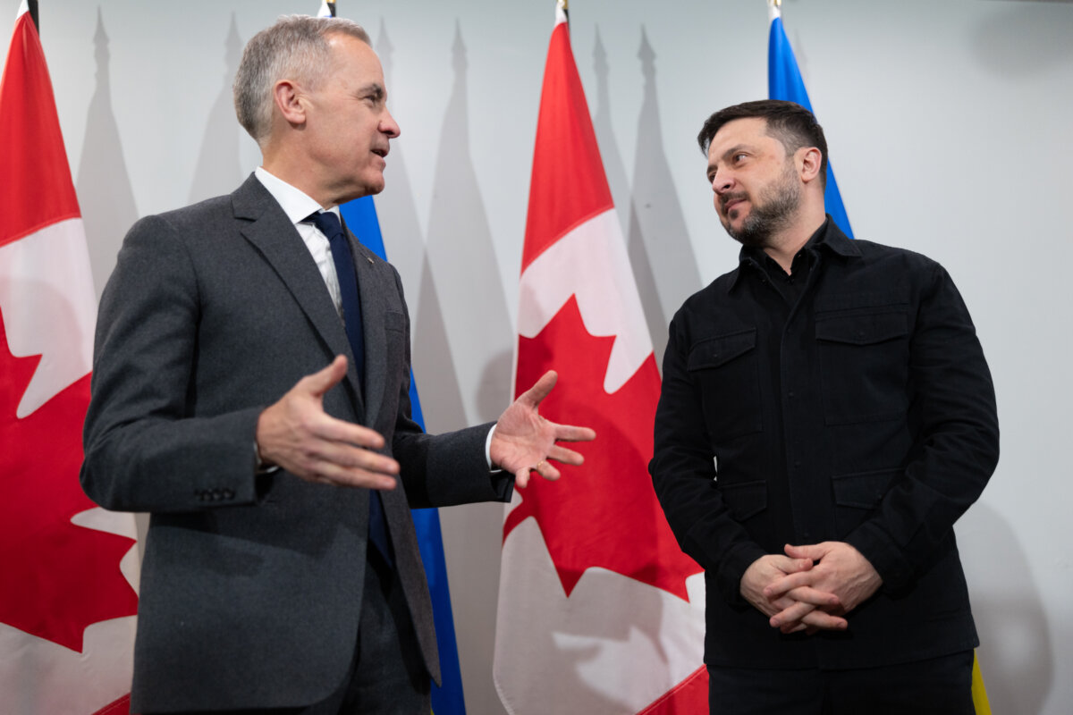 Canadian Prime Minister Mark Carney, left, and Ukrainian President Volodymyr Zelenskyy hold a press conference in
Halifax, N.S. on Saturday, December 27, 2025. THE CANADIAN PRESS/Riley Smith