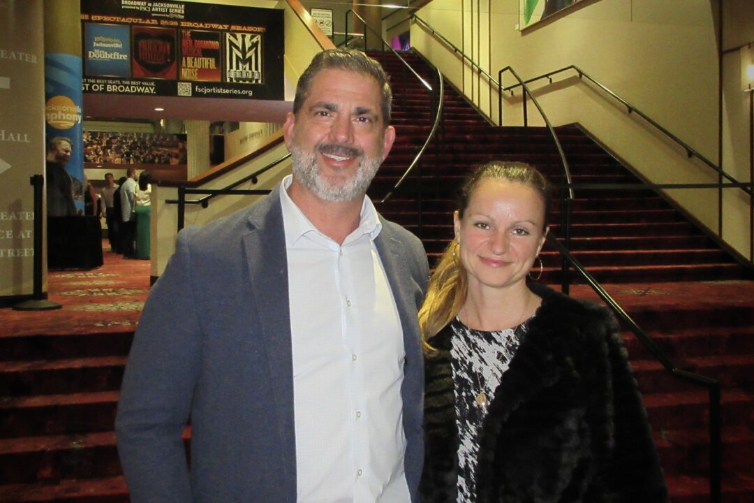 James and Magdalena Butler enjoyed Shen Yun's evening performance at Jacksonville Center for the Performing Arts in Jacksonville, Fla., on Dec. 27, 2025. (Roland Ree/The Epoch Times)