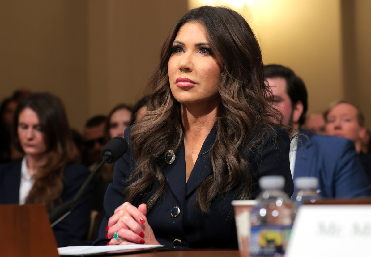 Secretary of Homeland Security Kristi Noem testifies before the House Committee on Homeland Security in the Cannon House Office Building in Washington, on Dec. 11, 2025. (Anna Moneymaker/Getty Images)