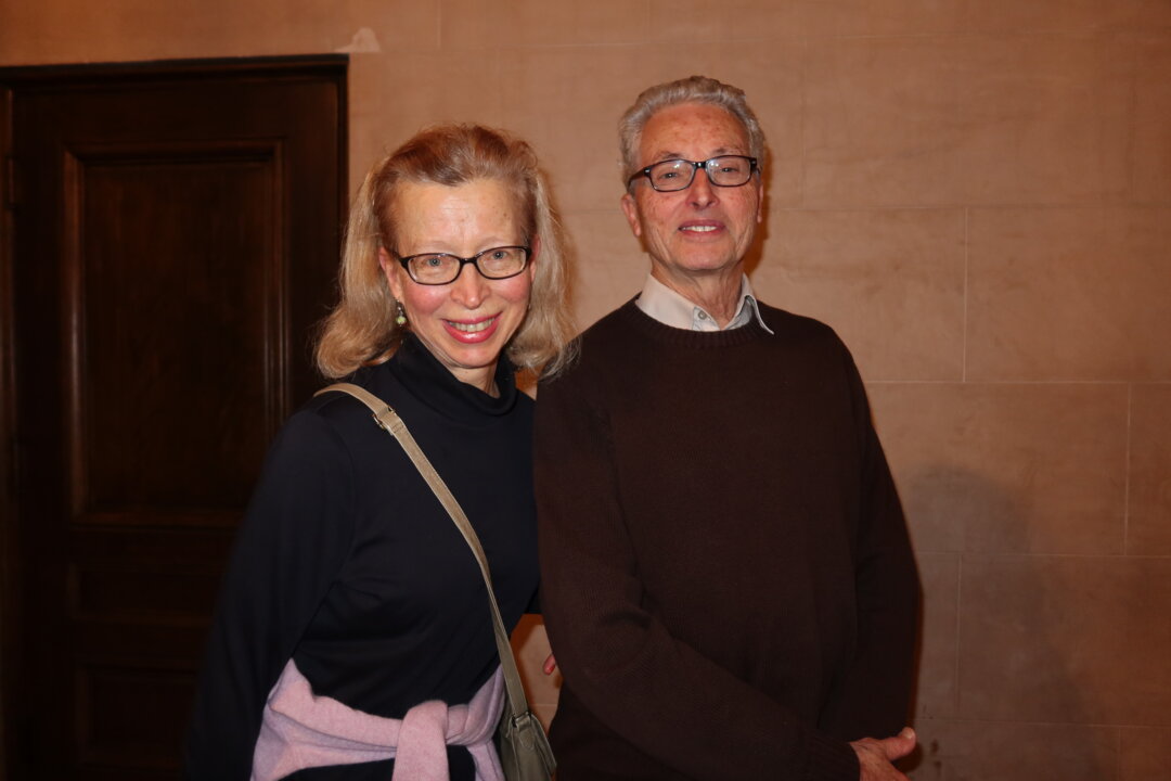 Robert Camargo, a civil engineer, and his wife Yelena Camargo, a professor at City College of San Francisco, enjoyed Shen Yun’s performance at the War Memorial Opera House in San Francisco on Jan. 2, 2026. (Nathan Su/The Epoch Times)