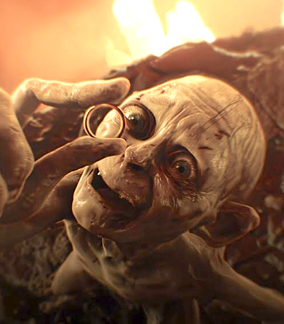 emaciated hobbit hold the one ring in The Lord of the Rings: The Fellowship of the Ring
