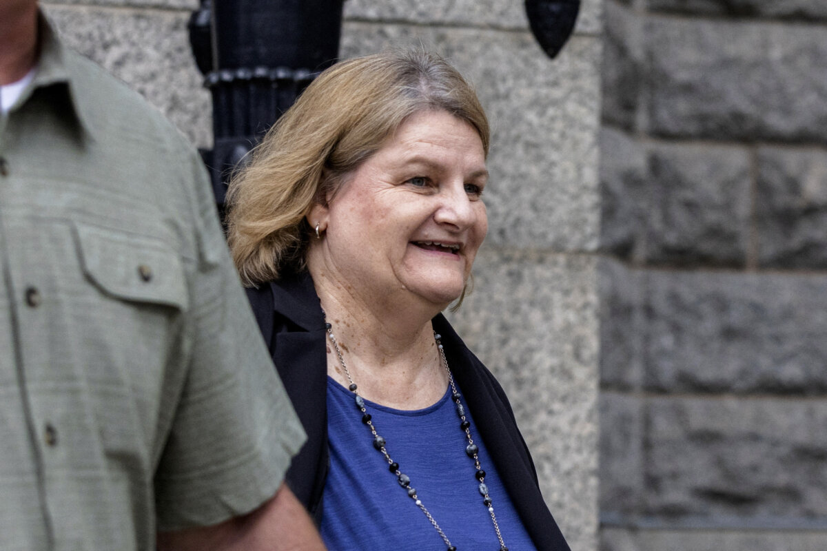 Milwaukee County Judge Hannah Dugan, charged with obstructing the arrest of an illegal immigrant, leaves after appearing in court in Milwaukee, Wis., on May 15, 2025. (Jim Vondruska/Reuters)