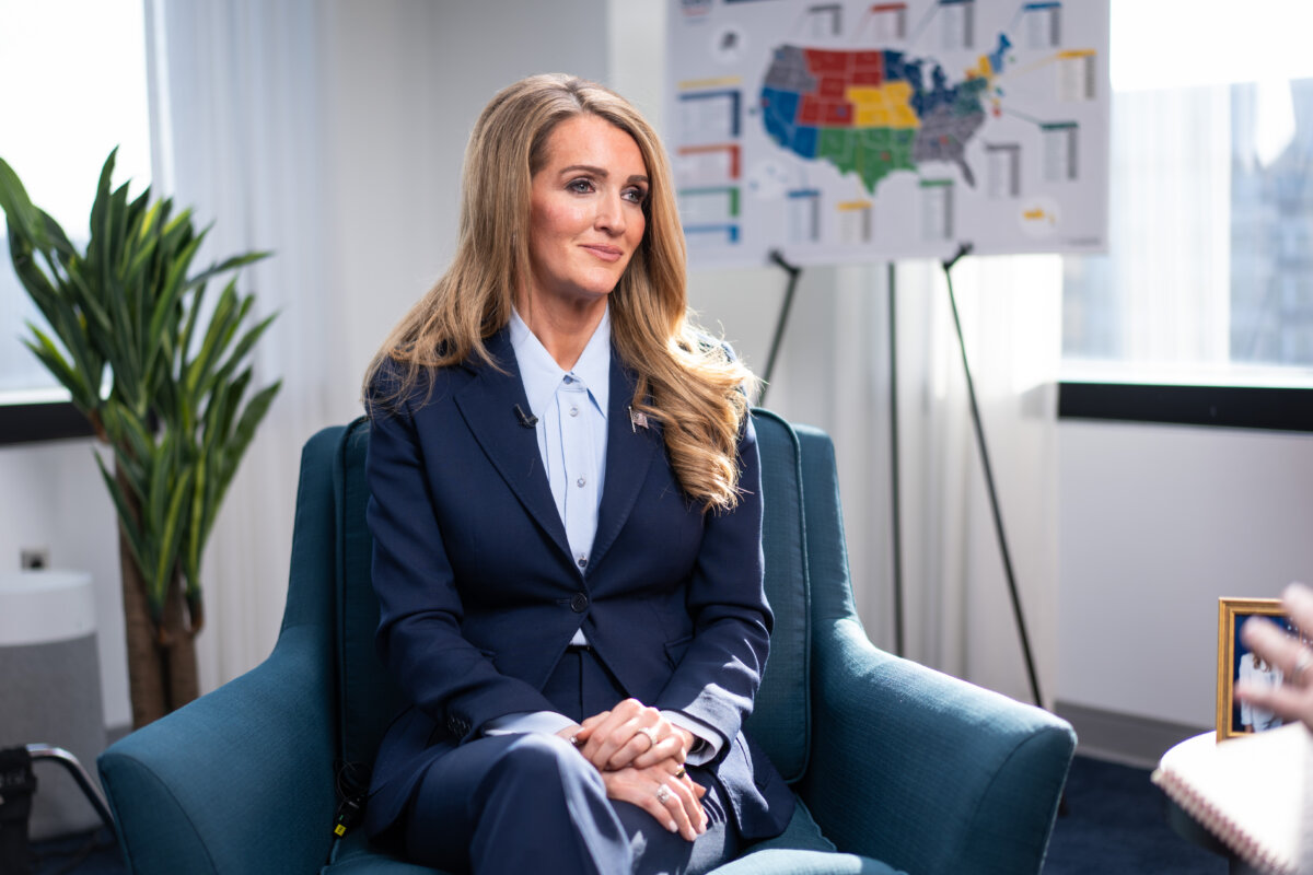 Administrator of the U.S. Small Business Administration, Kelly Loeffler, speaks during an interview with EpochTV’s “American Thought Leaders” at her office in Washington on Jan. 7, 2026. (Madalina Kilroy/The Epoch Times)