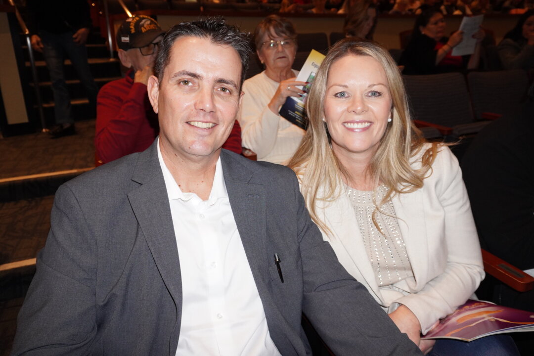 Tony Julian and Candice Chavez at the Shen Yun Performing Arts performance at Harris Center on Jan. 7, 2026. (Lily Yu)