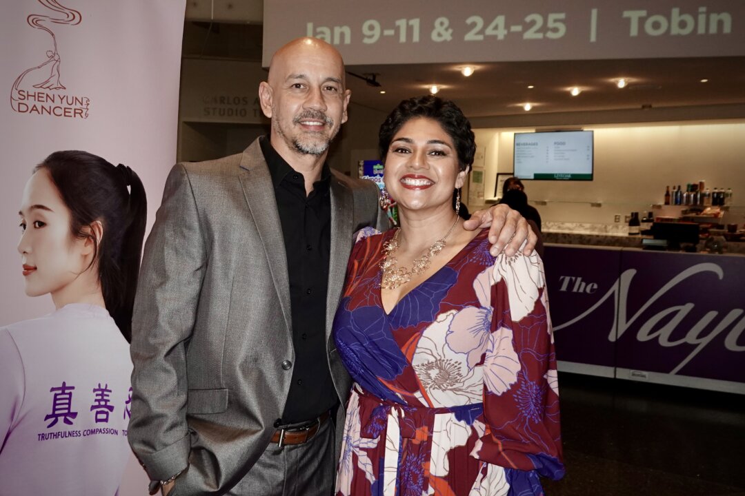 Gabriel and Anastasia Moreno enjoyed Shen Yun's evening show at the Tobin Center for the Performing Arts on Jan. 9, 2026. (Jane Yang/The Epoch Times)