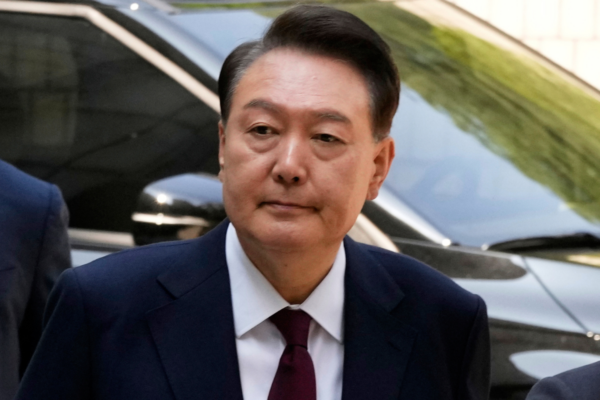 South Korea's ousted former President Yoon Suk Yeol, who is facing charges of orchestrating a rebellion when he declared martial law on Dec. 3, 2025, arrives to attend his trial at the Seoul Central District Court in Seoul, South Korea, on May 12, 2025. (Ahn Young-joon, Pool/AP Photo)