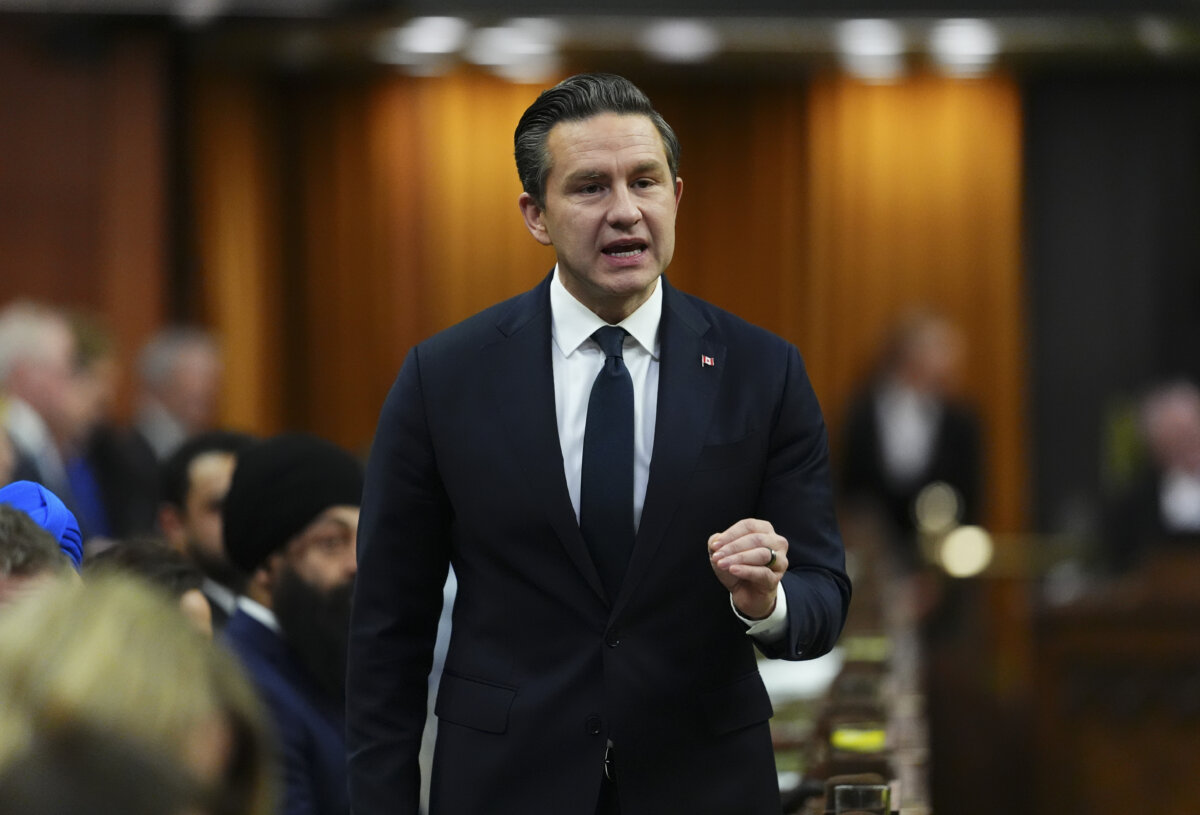 Conservative Leader Pierre Poilievre asks a question during question period on Parliament Hill in Ottawa on Dec. 10, 2025. (The Canadian Press/Sean Kilpatrick)