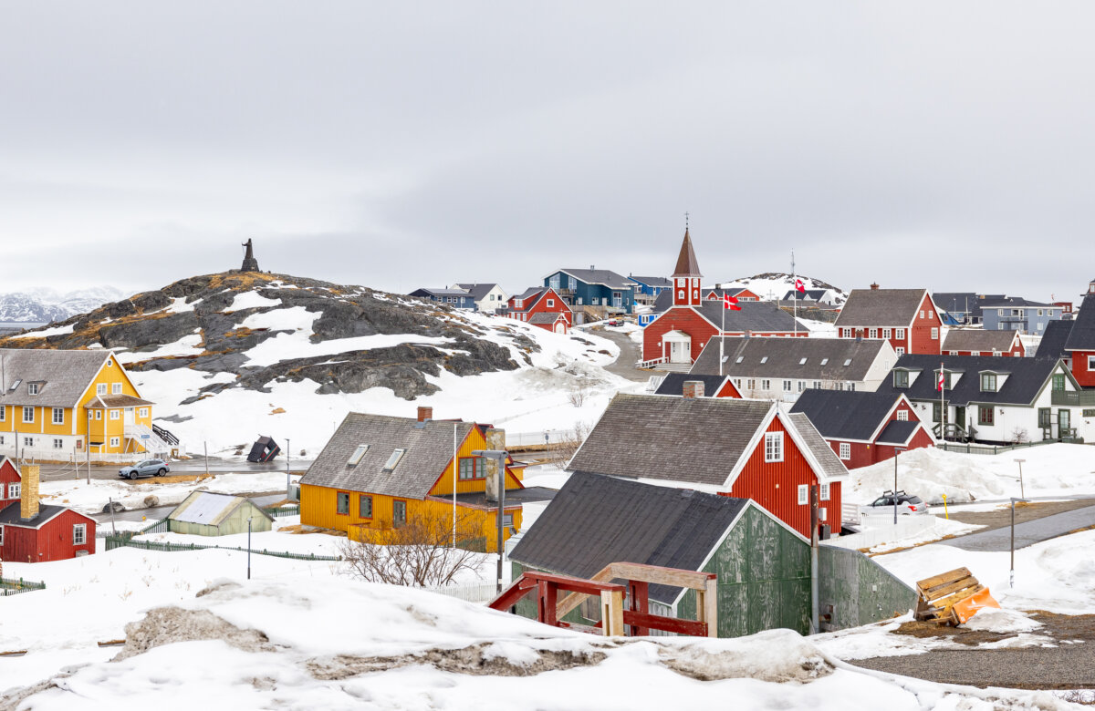 The city of Nuuk, Greenland, on May 3, 2025. (John Fredricks/The Epoch Times)