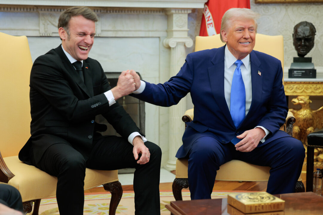 Macron Greets Trump at Palace of Versailles in France