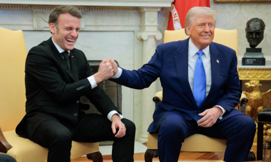 French President Macron Greets Trump’s Arrival at the Palace of Versailles