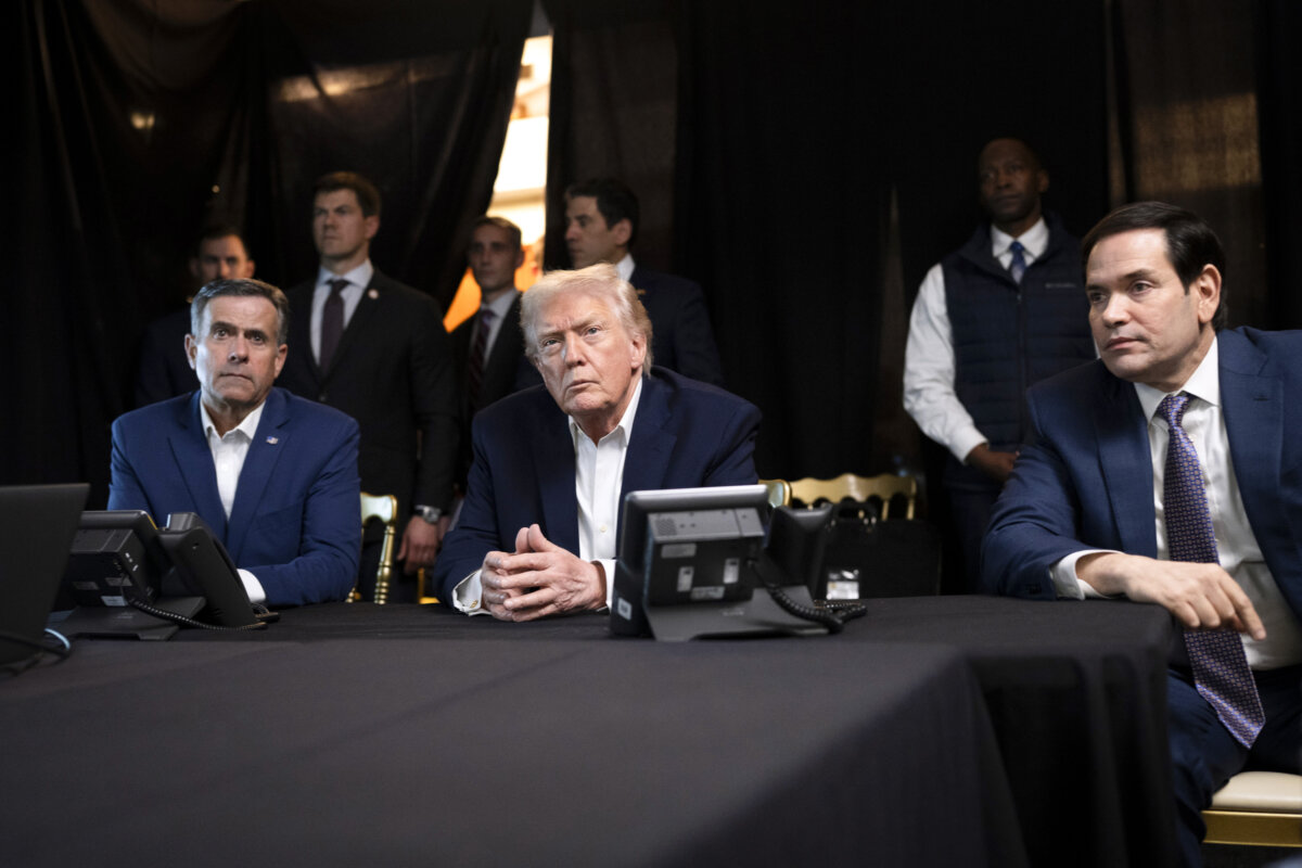 President Donald Trump, CIA Director John Ratcliffe, and Secretary of State Marco Rubio monitor U.S. military operations in Venezuela, from Mar-a-Lago in Palm Beach, Fla., on Jan. 3, 2026. (Molly Riley/The White House via Getty Images)