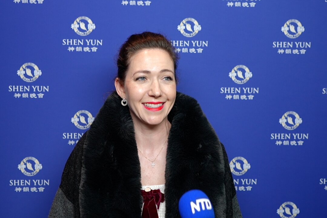Caroline O'Donnell-Teelan at the Shen Yun Performing Arts performance at Eventim Apollo on Jan. 15, 2026. (NTD)