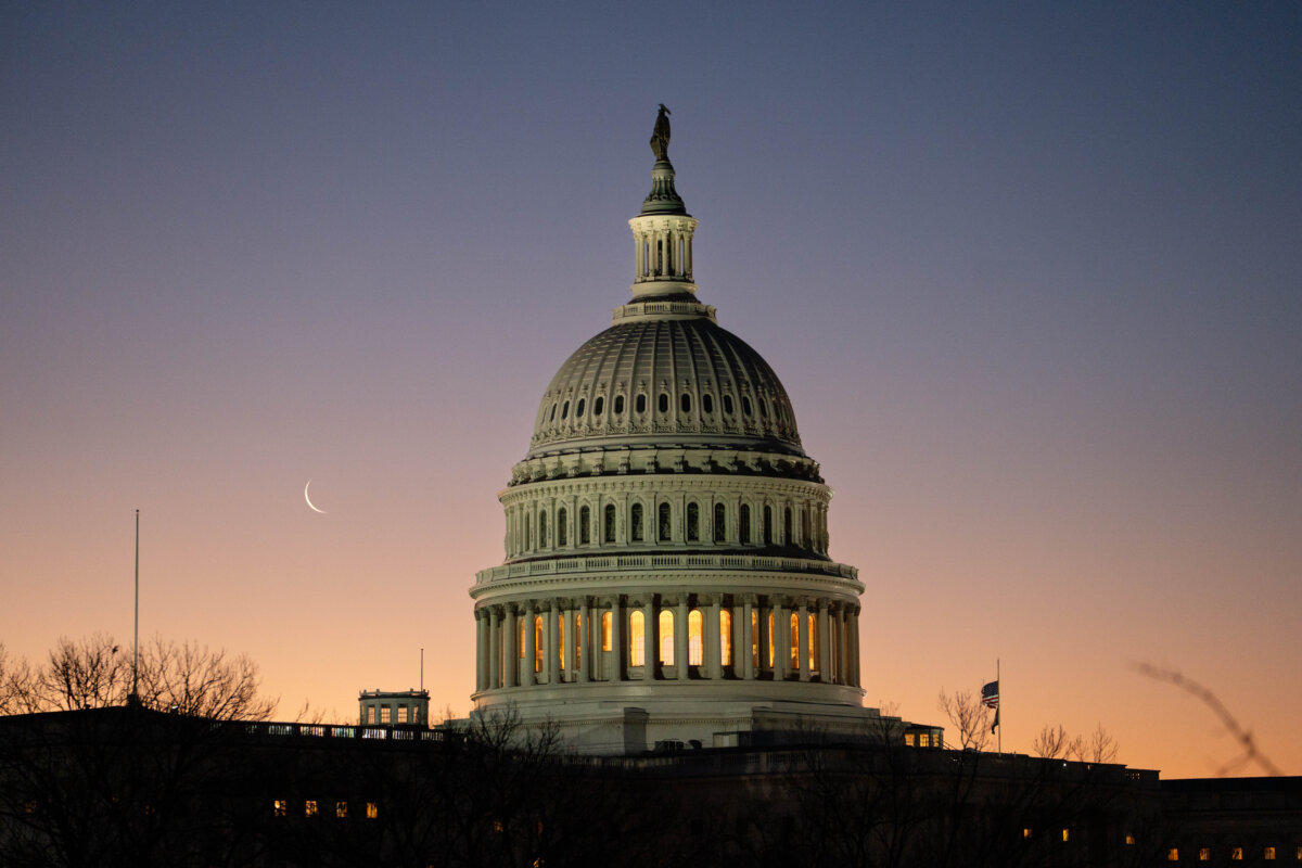 The U.S. Capitol building at sunrise in Washington on Jan. 16, 2025. (Madalina Kilroy/The Epoch Times)