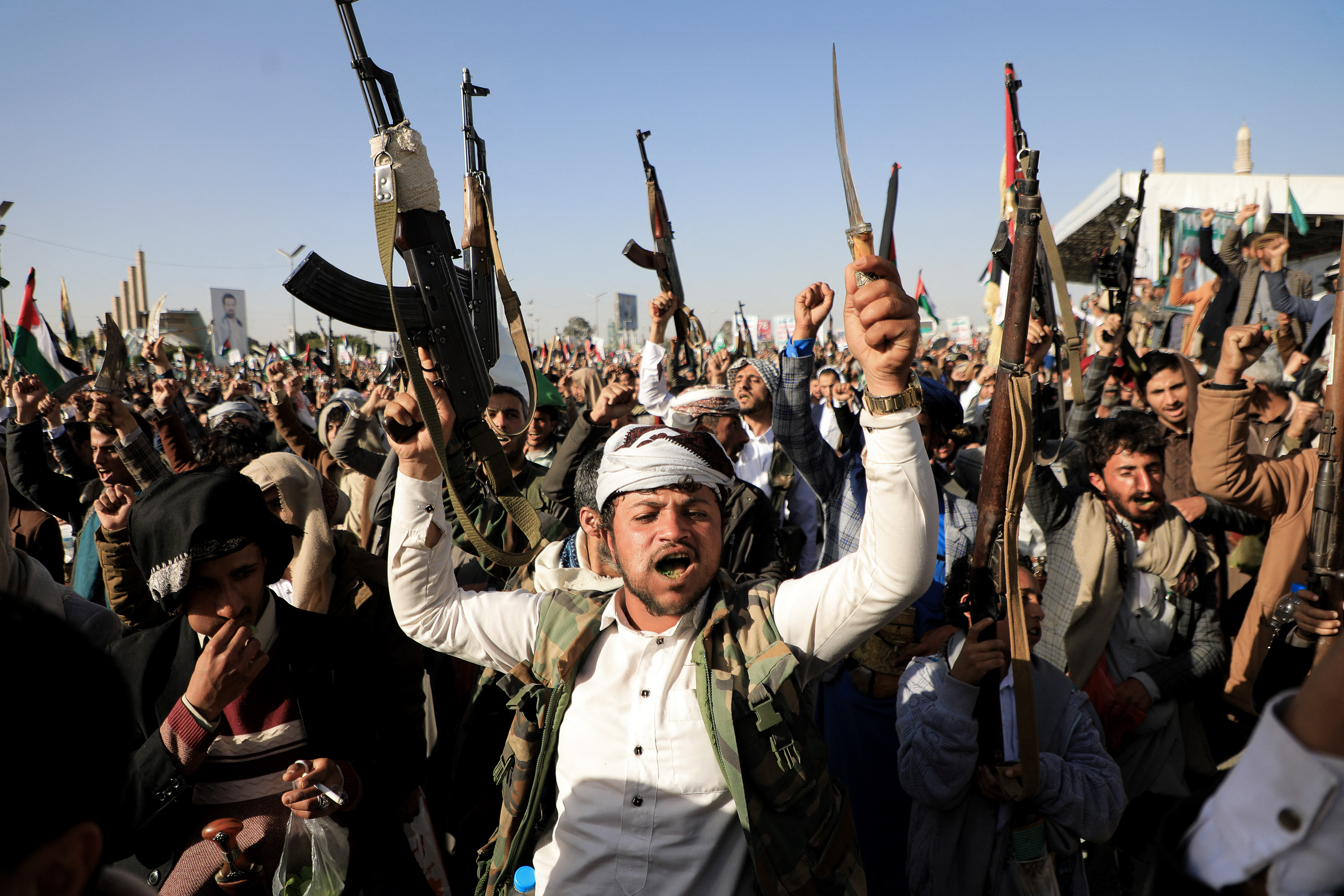 TOPSHOT-YEMEN-PALESTINIAN-ISRAEL-US-BRITAIN-CONFLICT