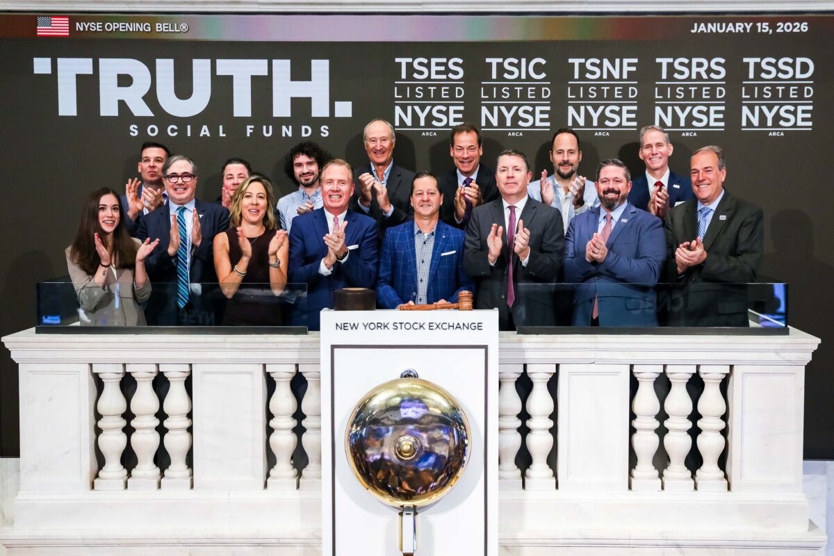 Troy Rillo and colleagues at the New York Stock Exchange on Jan. 15, 2026. (Courtesy of Yorkville Global)
