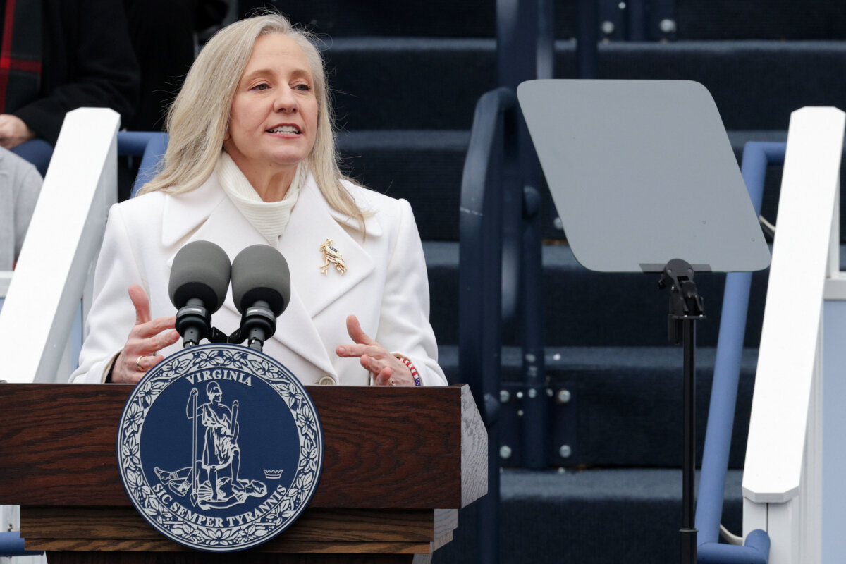 Virginia Gov. Abigail Spanberger speaks after being sworn into office at the Virginia State Capitol in in Richmond, Va., on Jan. 17, 2026. (Alex Wong/Getty Images)