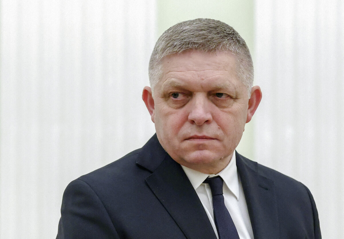 Slovak Prime Minister Robert Fico attends a meeting in Moscow, Russia, on Dec. 22, 2024. (Sputnik/Artyom Geodakyan/Pool via Reuters/File Photo)