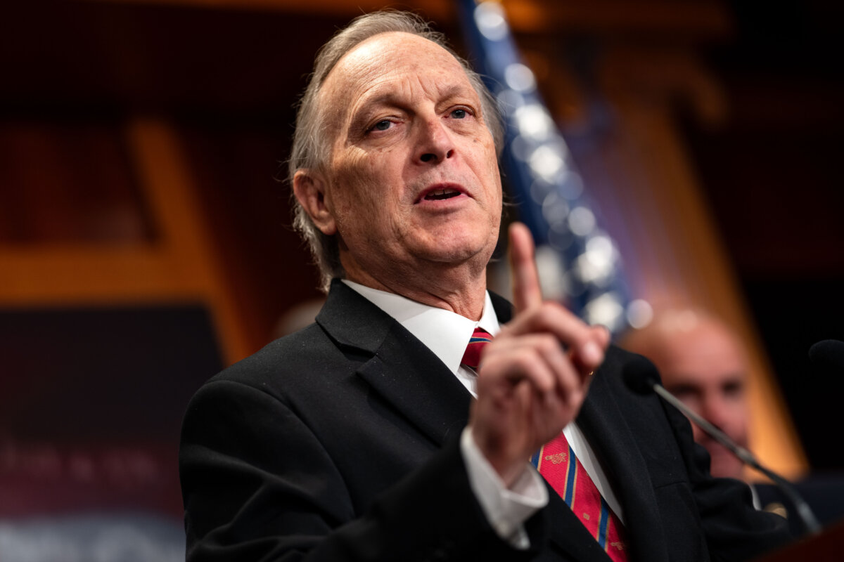 Rep. Andy Biggs speaks on Capitol Hill on Dec. 18, 2024. (Kent Nishimura/Getty Images)