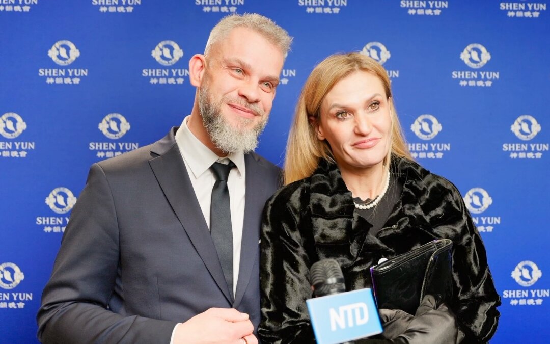 Ms. Małgorzata Kasperska and Mr. Paweł Rudaś attended the first performance by Shen Yun Performing Arts at the Opera Hall of the Centre for the Meeting of Cultures in Lublin on Jan. 16, 2026 (NTD).