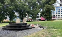 154-Year-Old Statue Destroyed and Sprayed With Hamas Symbol