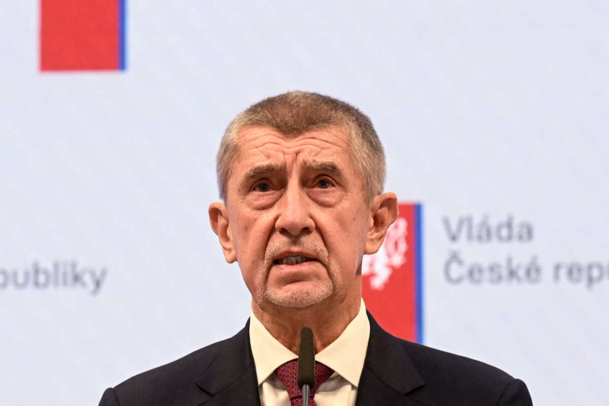Czech Prime Minister Andrej Babis at his first press conference after appointing his new Cabinet at the Government headquarters in Prague on Dec. 15, 2025. (Michal Cizek /AFP/Getty Images)