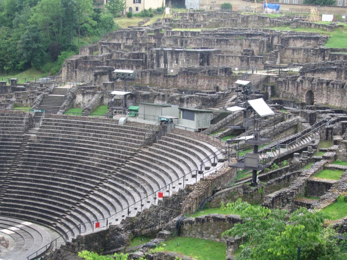 Among the must-see places in Lyon, France, are ruins left by the Romans, such as this amphitheater. (Georgeanne Brennan)