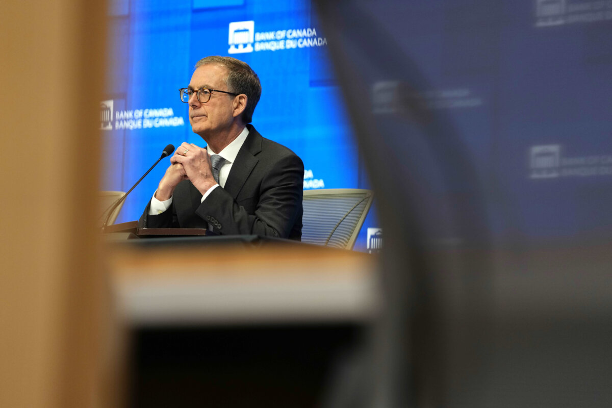 Governor of the Bank of Canada Tiff Macklem participates in a news conference following an interest rate announcement, at the Bank of Canada in Ottawa, on Dec. 10, 2025. (The Canadian Press/Justin Tang)