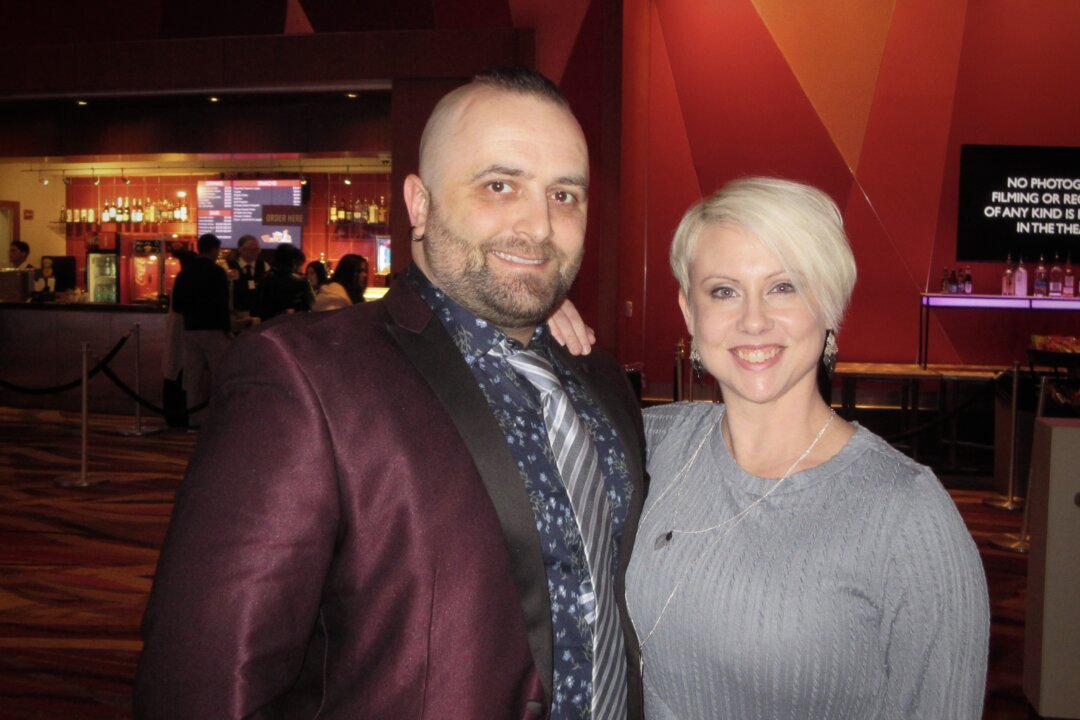 Frank and Shannon Maiolo at the Shen Yun Performing Arts performance at Cobb Energy Performing Arts Centre on Jan. 28, 2026. (Roland Ree/The Epoch Times)