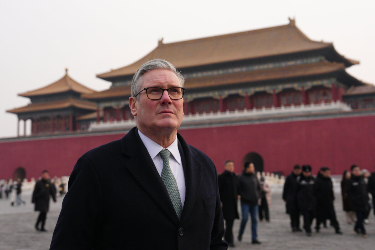 British Prime Minister Keir Starmer visits the Forbidden City during his visit to China, on Jan. 29, 2026. (Carl Court/Getty Images)