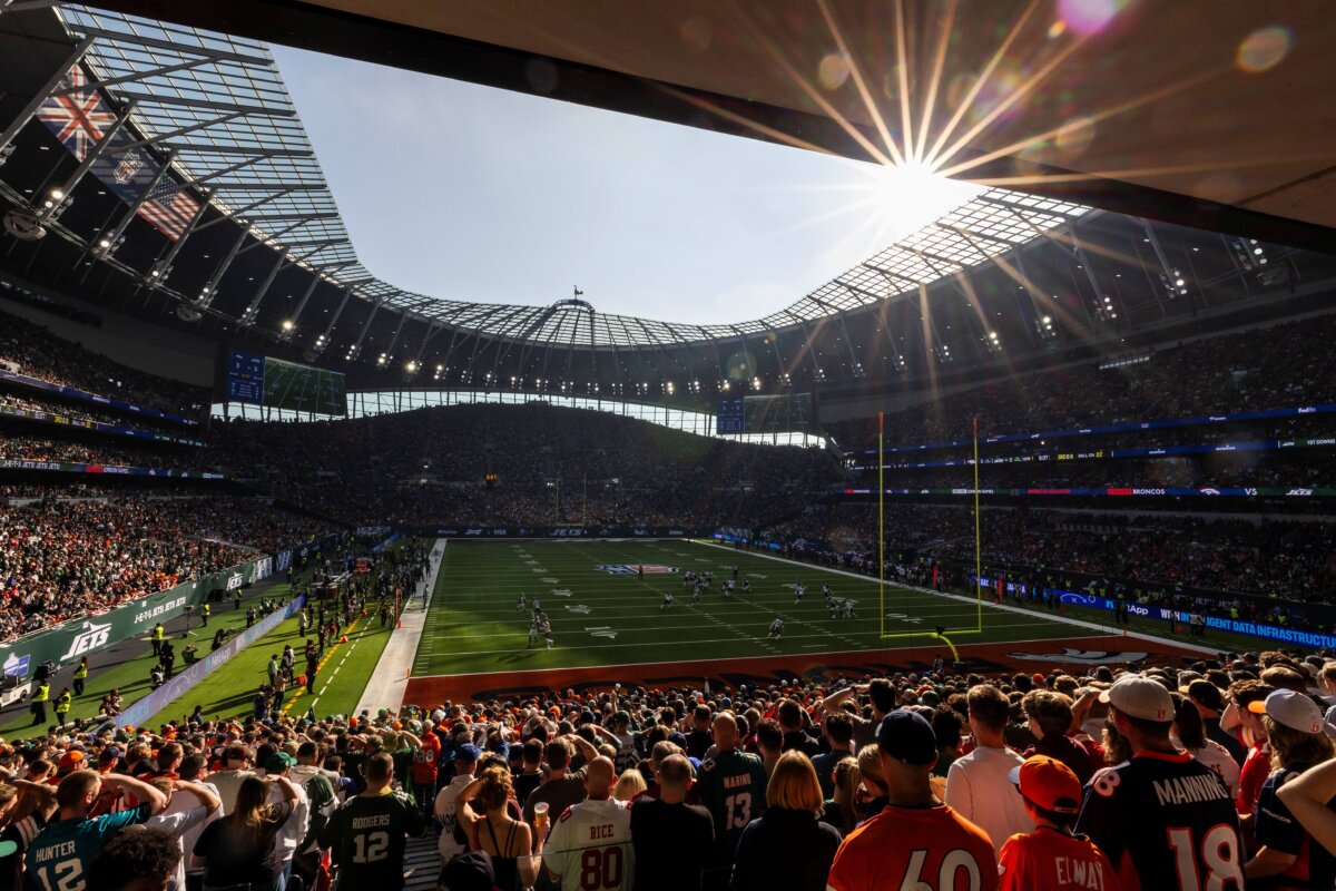 A general view during the 2025 NFL game between the Denver Broncos and the New York Jets at Tottenham Hotspur Stadium in London, on Oct. 12, 2025. (Justin Setterfield/Getty Images)