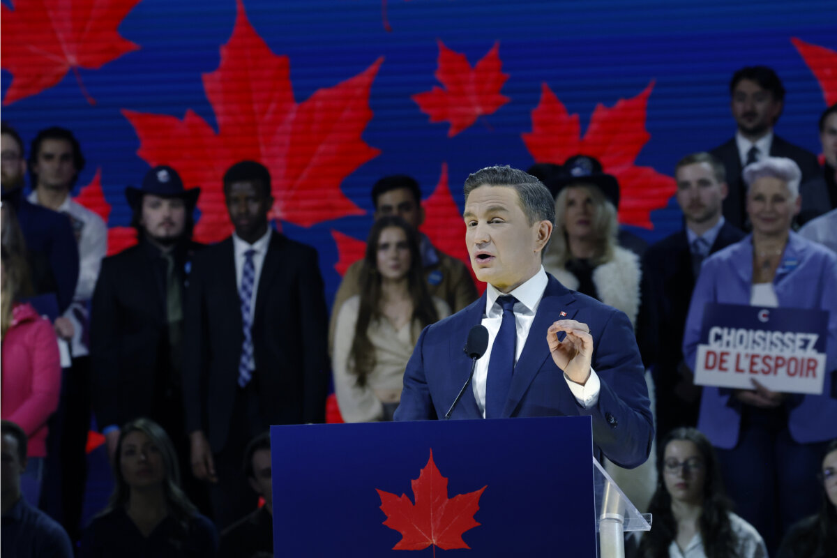 Conservative Party Leader Pierre Poilievre delivers his keynote address at the party's national convention in Calgary on Jan. 30, 2026. (The Canadian Press/Larry MacDougal)