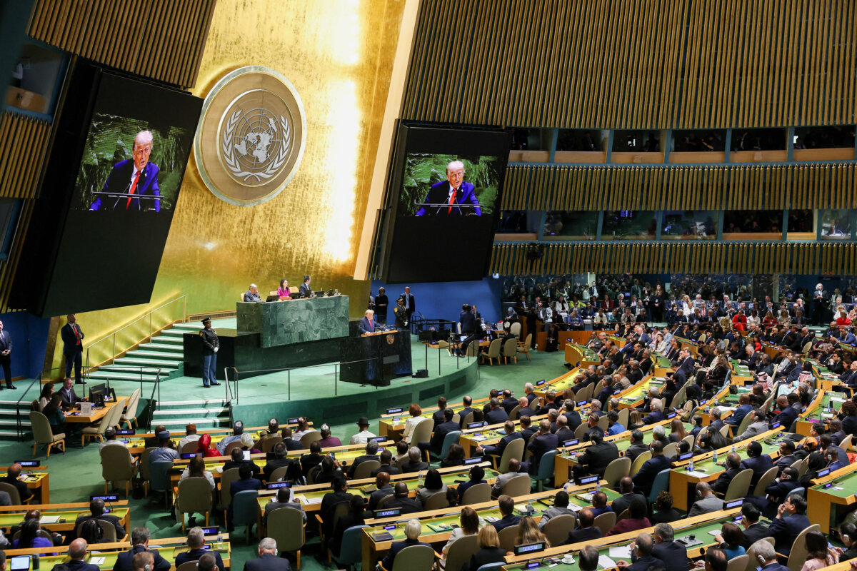 President Donald Trump delivers remarks to the United Nations General Assembly at the U.N. headquarters in New York City, on Sept. 23, 2025. (Angela Weiss/AFP via Getty Images)