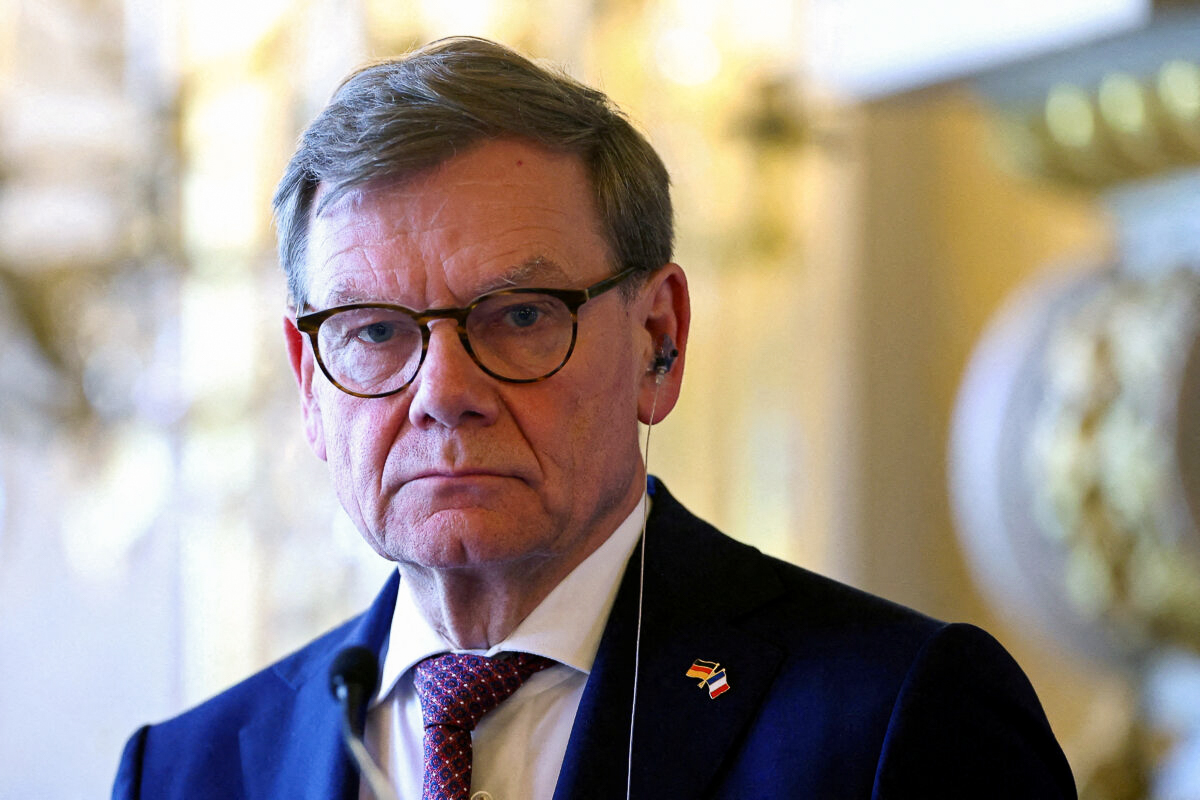 German Foreign Minister Johann Wadephul attends a news conference with French Foreign Minister Jean-Noël Barrot (not seen) at the Quai d'Orsay in Paris on July 18, 2025. (Abdul Saboor/Reuters) Photo