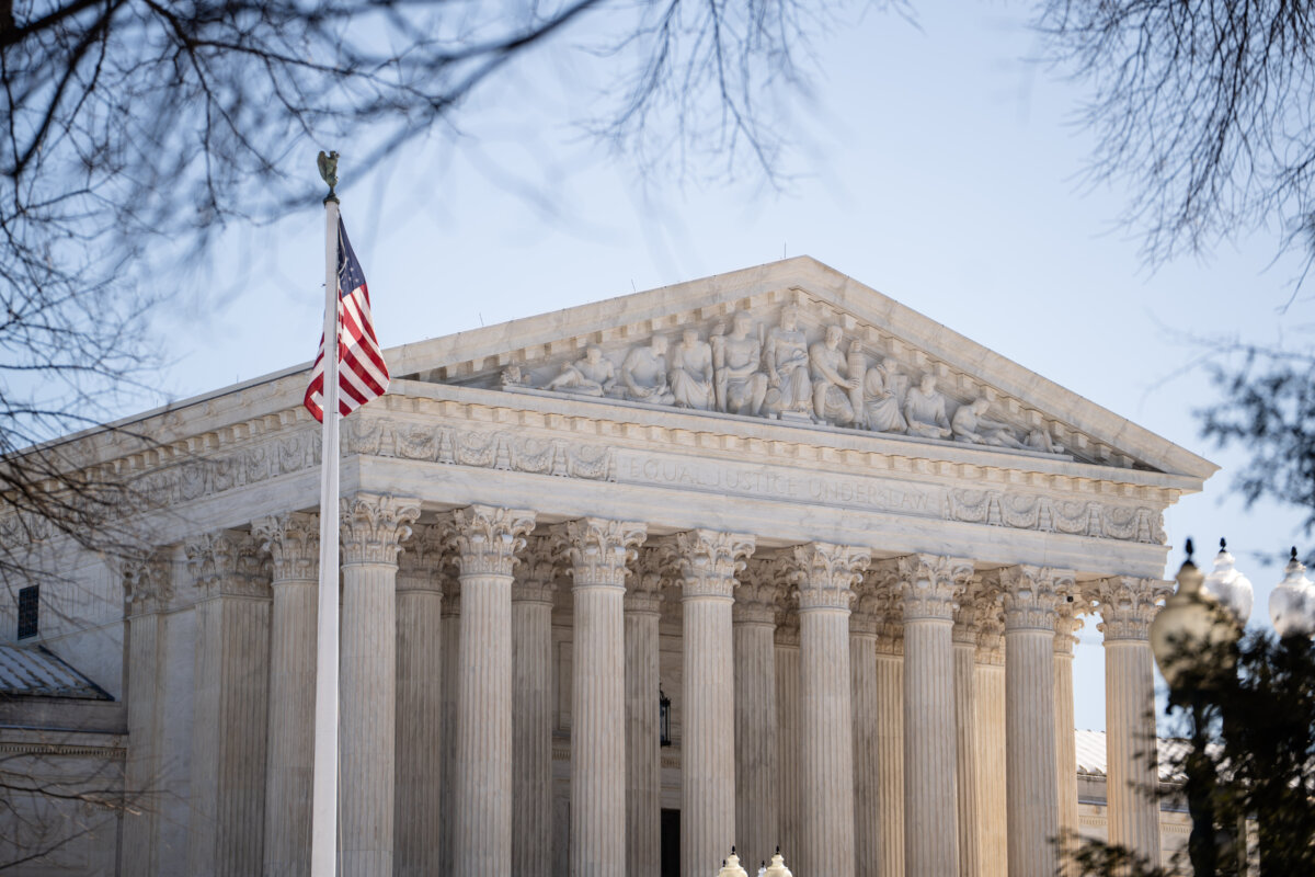 The U.S. Supreme Court in Washington on Feb. 2, 2026. (Madalina Kilroy/The Epoch Times)