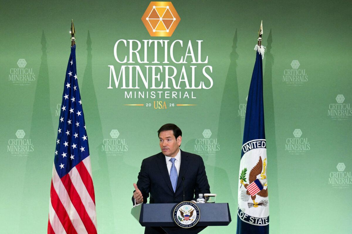 Secretary of State Marco Rubio speaks during a press conference at the inaugural Critical Minerals Ministerial meeting at the Sate Department in Washington on Feb. 4, 2026. (Oliver Contreras/AFP via Getty Images)